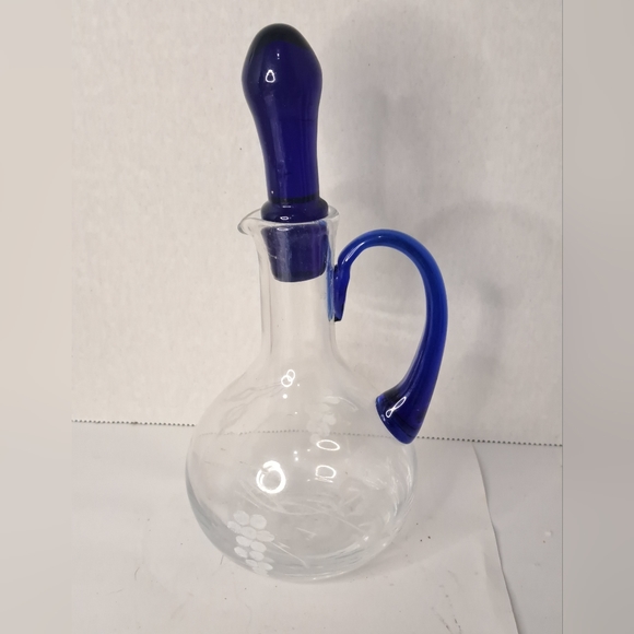 West Virginia art glass cruets, vintage hand blown bottle. - Picture 6 of 6